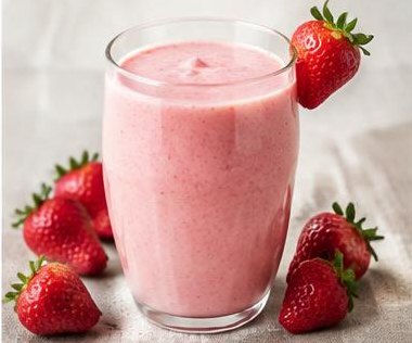 Vitamina de Morango e Iogurte