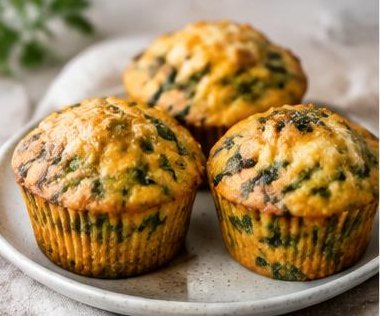 Muffins Salgados de Espinafre e Queijo
