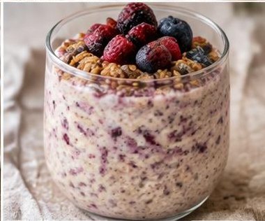 Aveia Dormida com Frutas Vermelhas