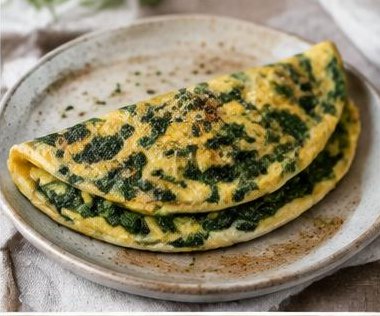 Omelete de Espinafre e Queijo