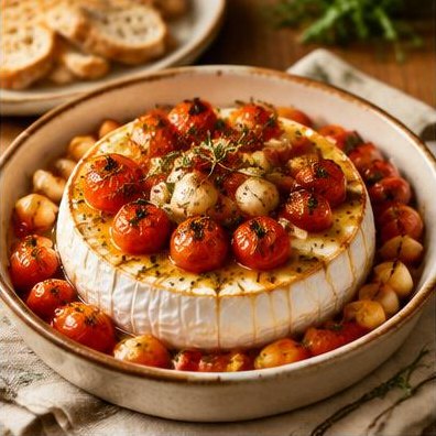Brie com Alho e Tomatinho-Cereja no Forno