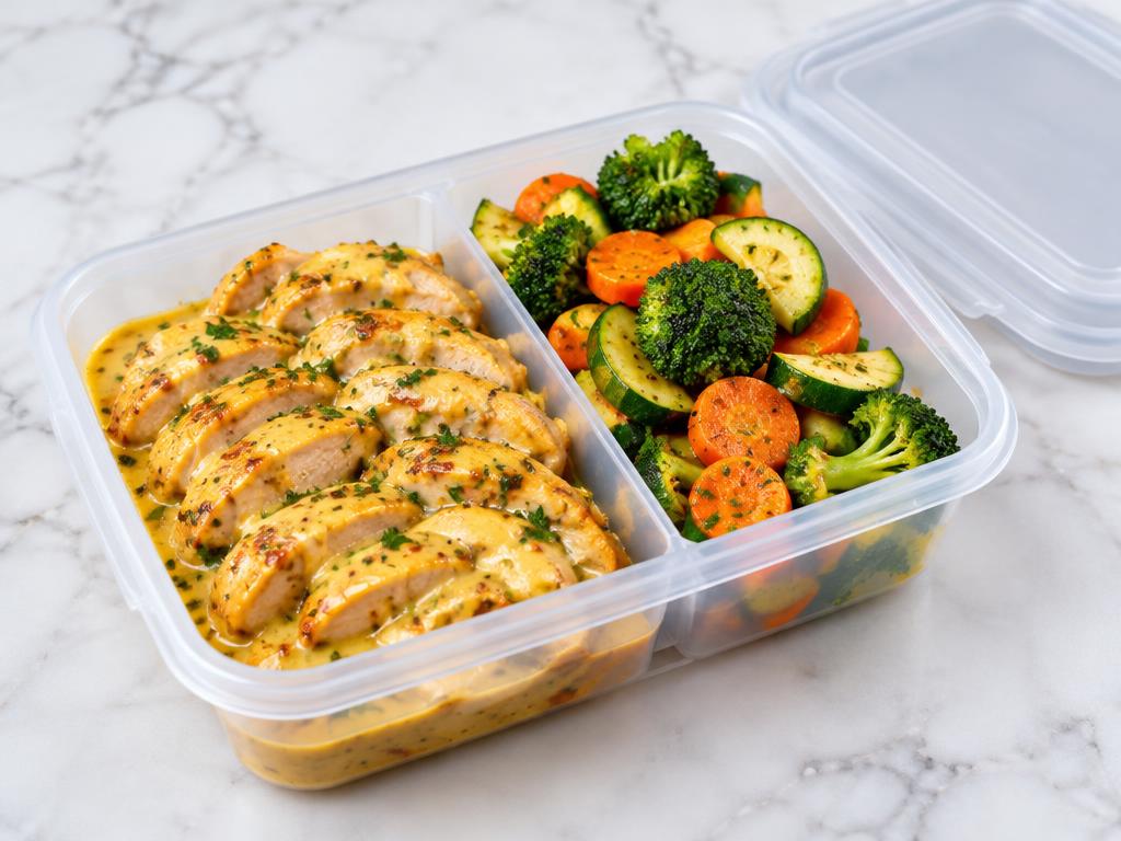 Frango ao Molho de Mostarda com Legumes
